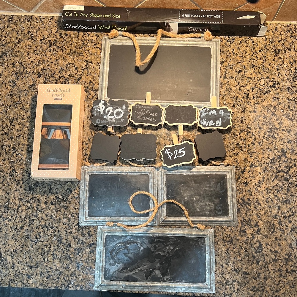 DIY Chalkboard Sign Bundle - 15 Pieces (purchased from Stein Mart & Target)